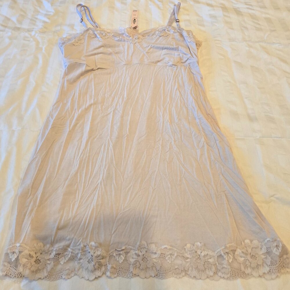 Victoria's Secret XL Modal Soft & Lace Trim Straight-Neck Slip Dress
